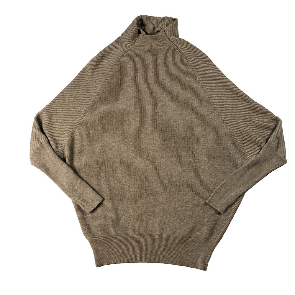 AllSaints Ridley Funnel Neck Wool Cashmere Sweater Toffee Brown Women M Minimal - Picture 8 of 8